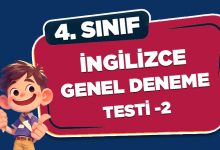 4. Sınıf İngilizce Genel deneme Testi 2