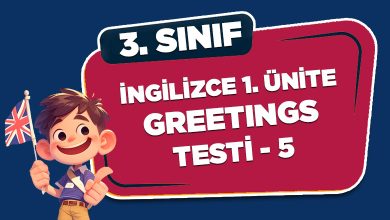 3. Sınıf İngilizce 1. Ünite Greetings Testi 5