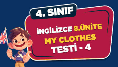 4. SINIF İNGİLİZCE 8.ÜNİTE MY CLOTHES TESTİ 4