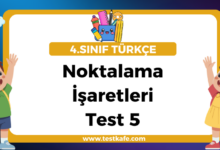 Noktalama İşaretleri Test 5